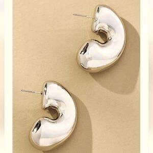 Anthropologie Thick Spiral Hoop Earrings Gold Plated Brass New